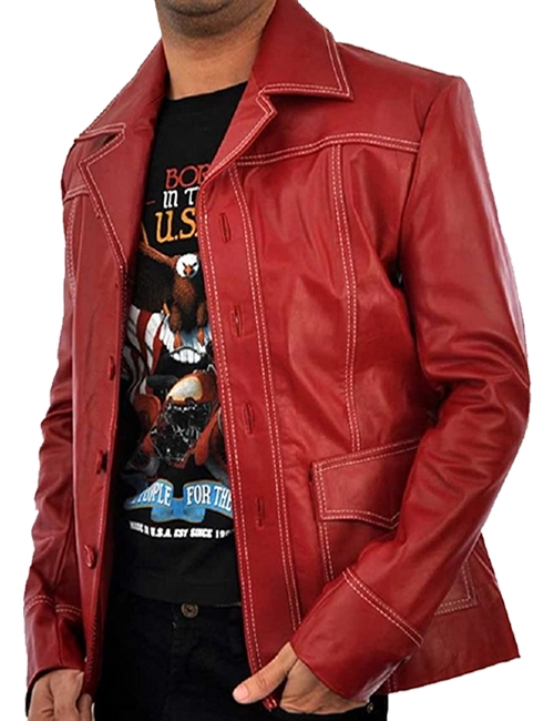 tyler durden red leather jacket