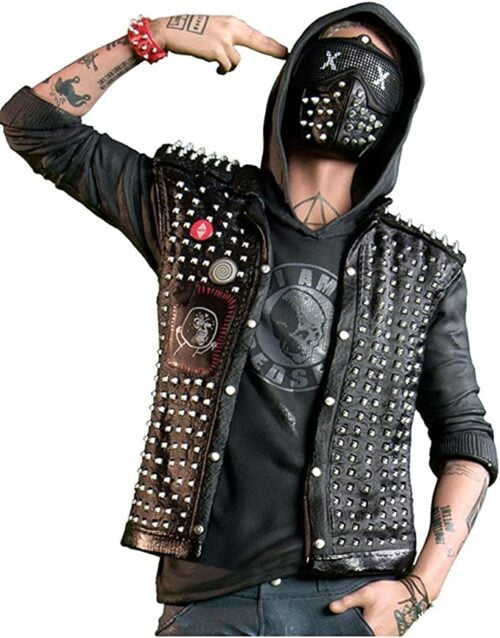 Black Leather Biker Vest