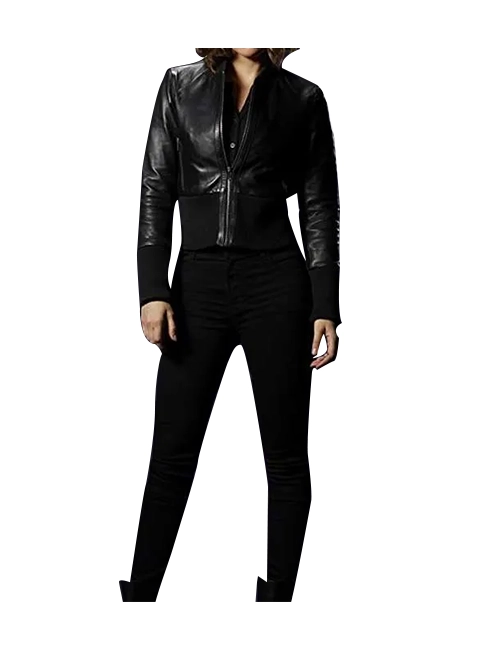 Whiskey Cavalier Black Leather Bomber Jacket