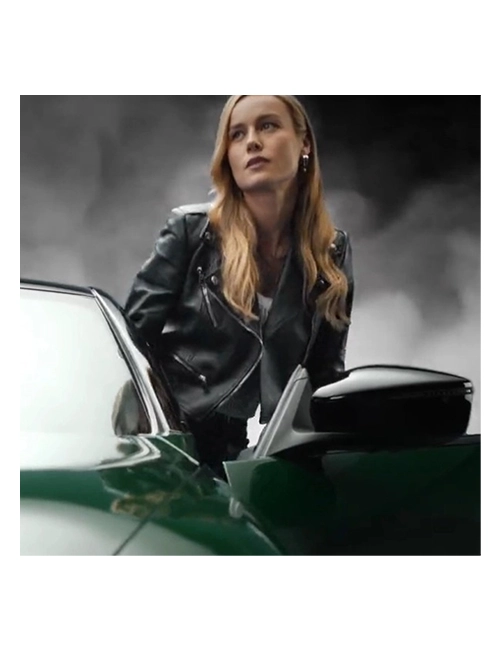 Brie Larson Black Leather Jacket