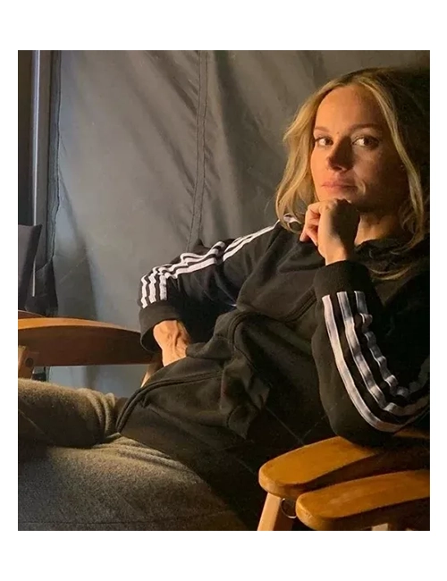 Brie Larson Black Track Jacket