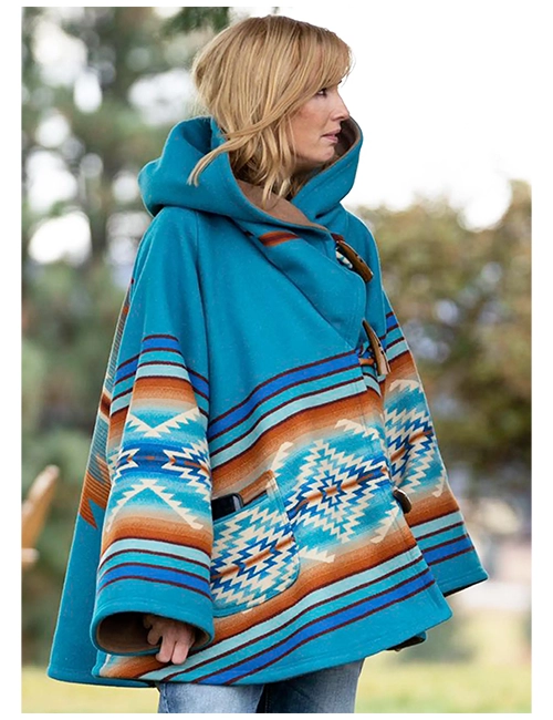 beth dutton blue aztec coat