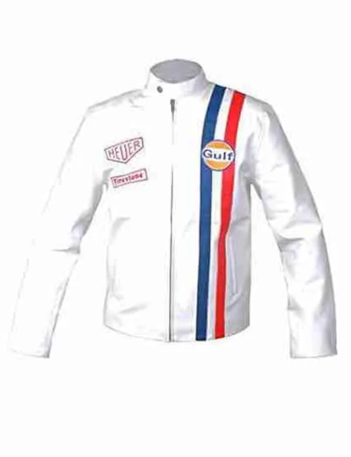 Steve McQueen Le Mans Gulf Racing White Jacket