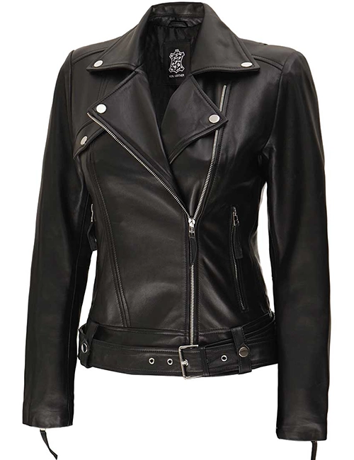 black asymmetrical leather jacketq