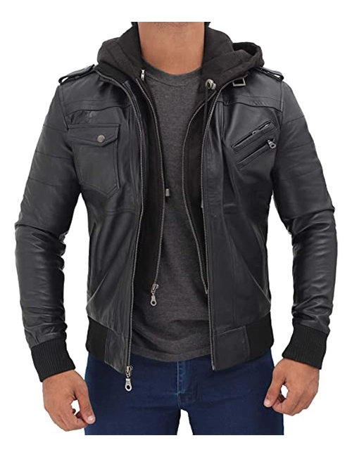 Leather Jacket With Hood