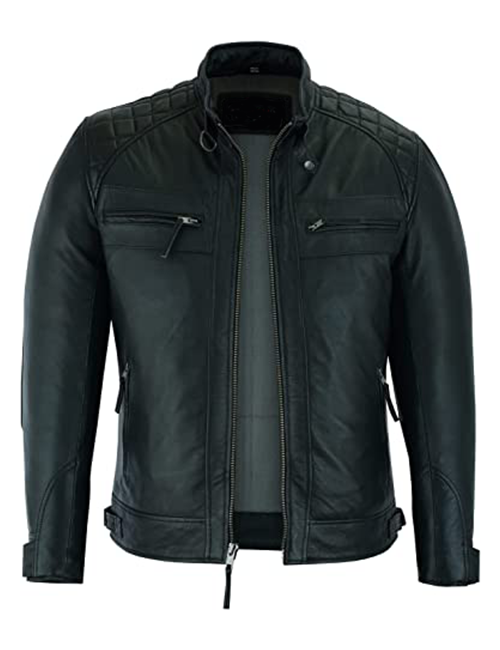 Cafe Racer Lambskin Leather Jacket