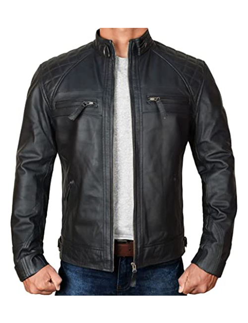 Quilted Motorcycle Leather Jacket