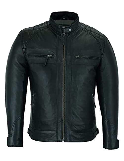 Cafe Racer Lambskin Leather Jacket