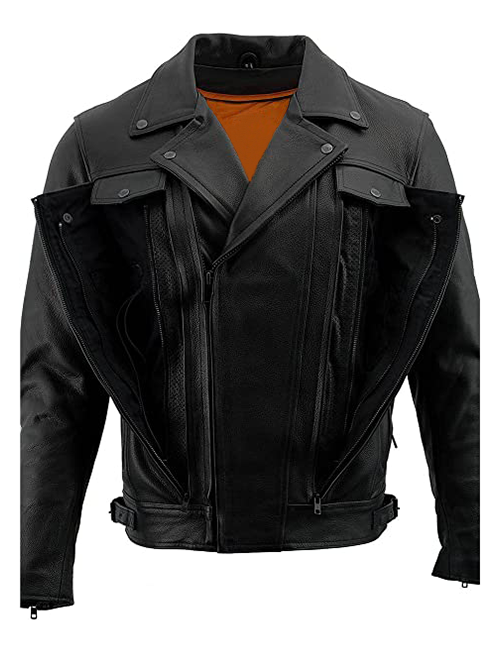 Black Leather Motorcycle Jacket