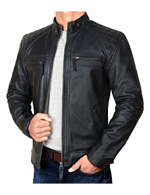 Quilted Motorcycle Leather Jacket