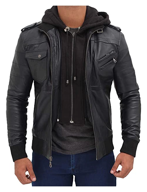 Leather Jacket With Hood