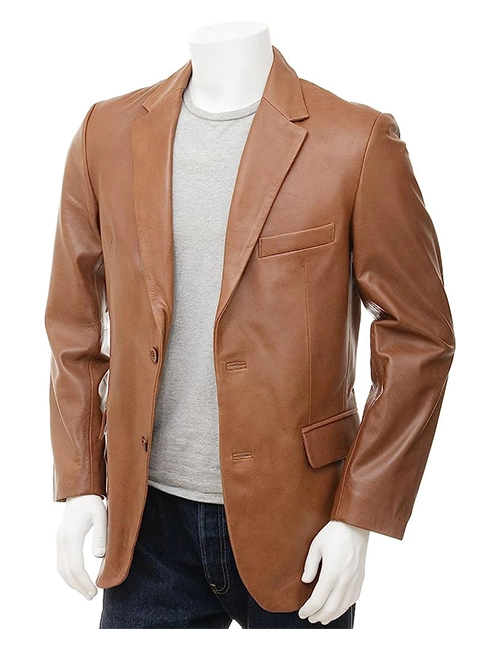 Sport Regular Fit Leather Coat