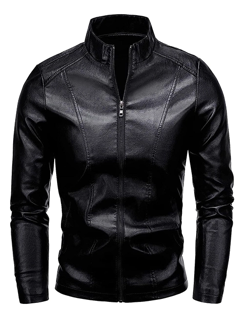 Faux Black Biker Leather Jacket