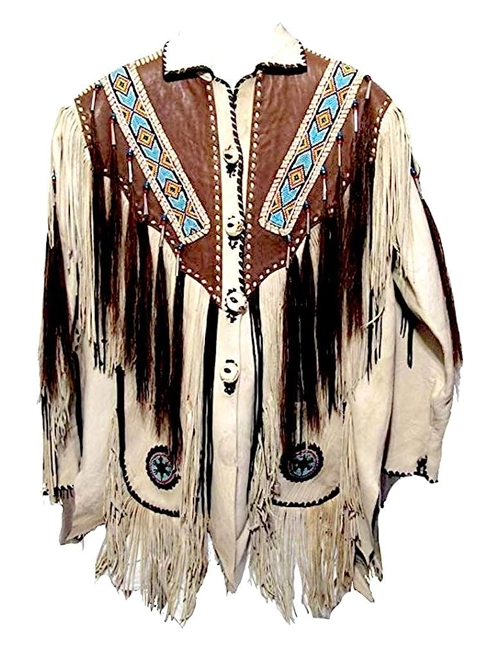 Fringed and Beaded Leather Jacket