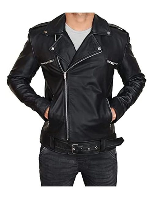 Slim Fit Leather Biker Jacket