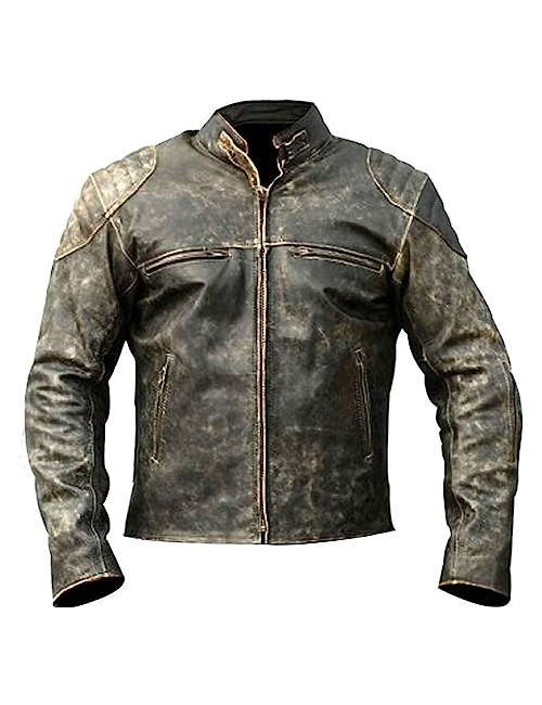 Cafe Racer Biker Leather Jacket