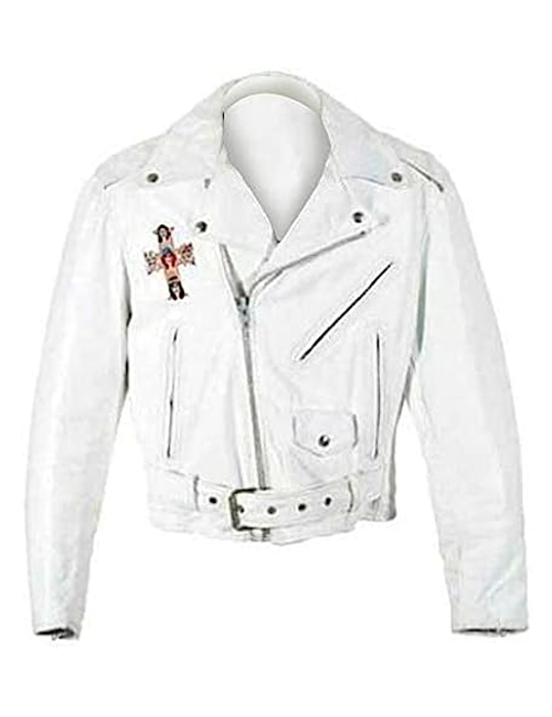 White Cafe Racer Leather Jacket