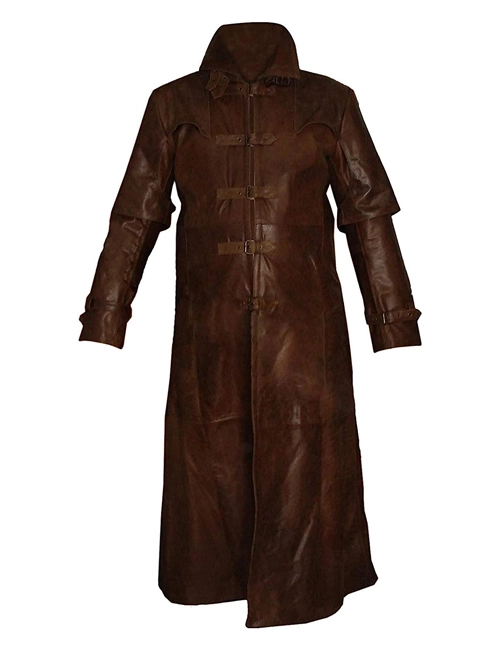 Real Leather Trench Coat