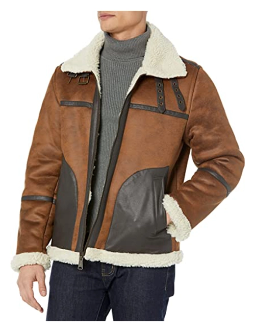 faux shearling aviator jacket