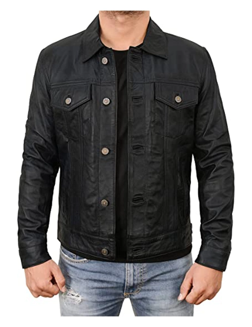 Trucker Lambskin Leather Jacket