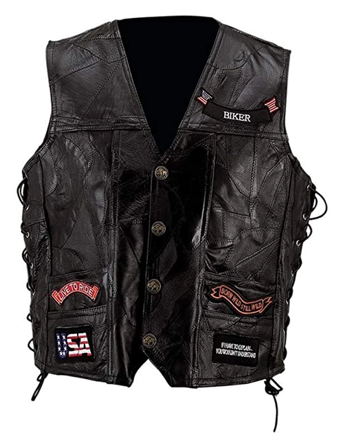 Genuine Leather Motorcycle Vest