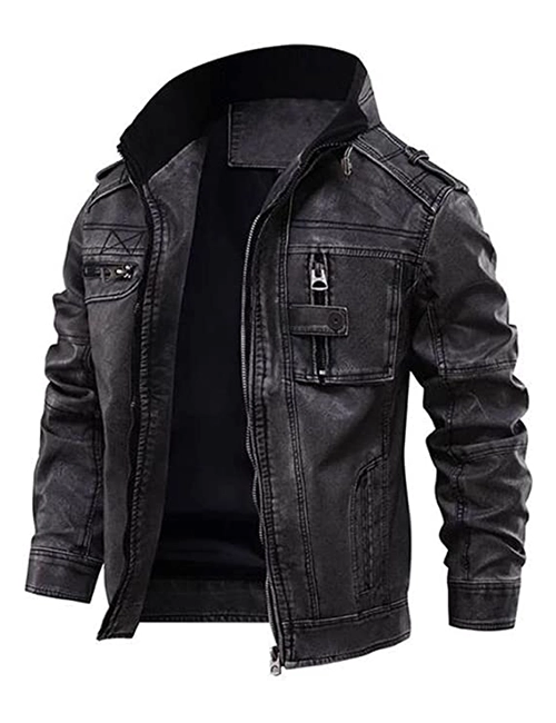 Leather Motorcycle Jacket For Men