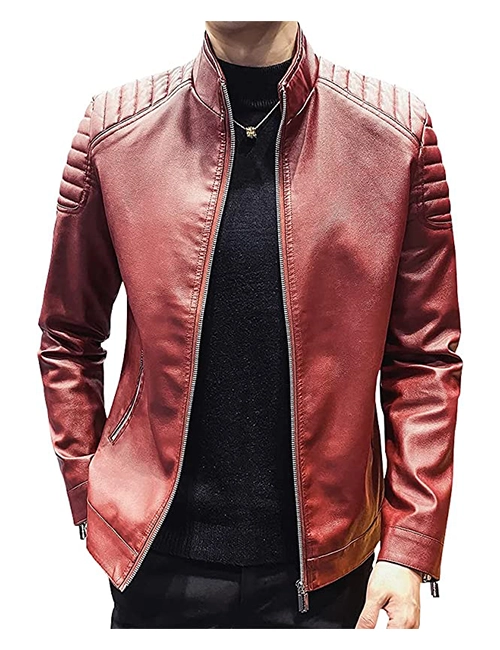 Slim Fit Biker Leather Jacket 