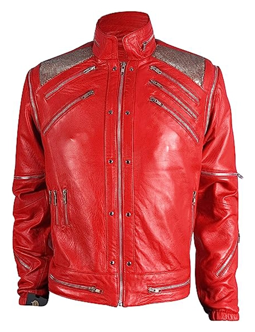 Red Leather Beat It Jacket