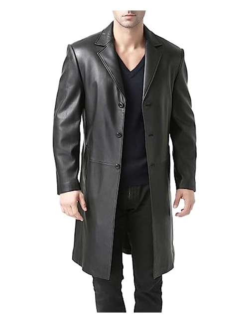 Leather Long Walking Coat