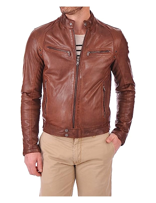 Leather Moto Biker Jacket