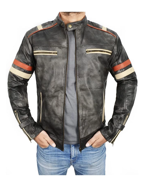 Cafe Racer Black Leather Jacket