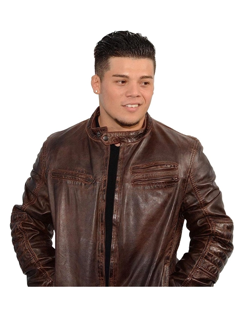 Side Stitch Lambskin Leather Jacket