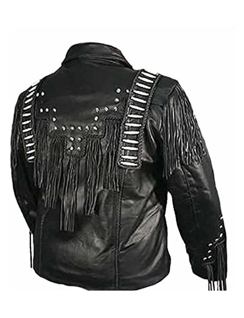 Bones & Fringed Leather Jacket