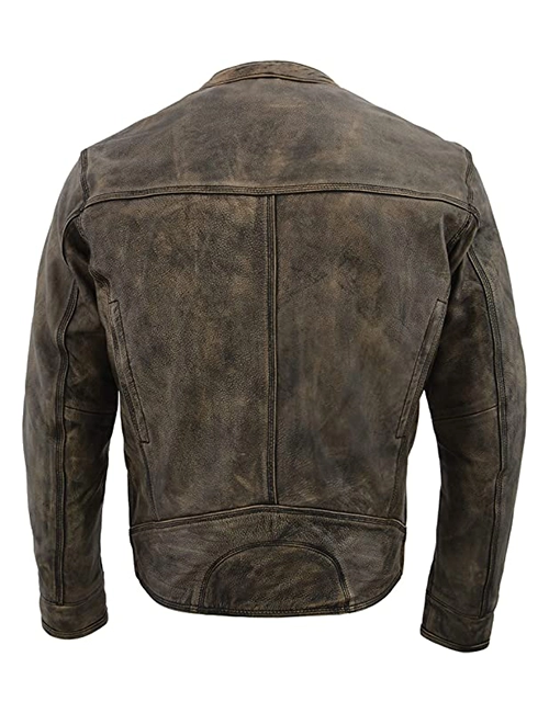 Distressed Brown Motorcycle Jacket