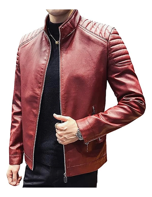 Slim Fit Biker Leather Jacket 