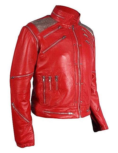 Red Leather Beat It Jacket