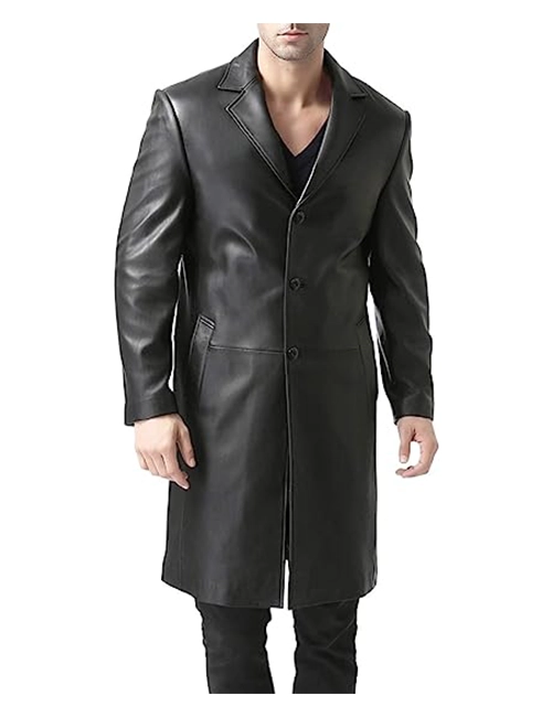 Leather Long Walking Coat