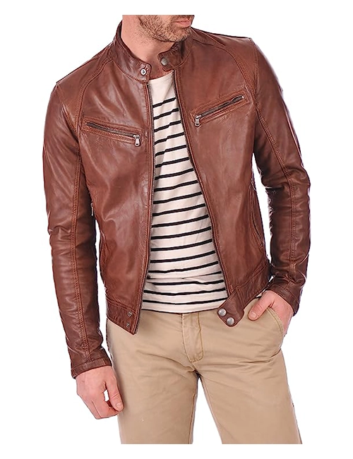 Leather Moto Biker Jacket