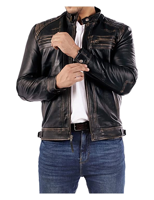 Cafe Racer Leather Jacket