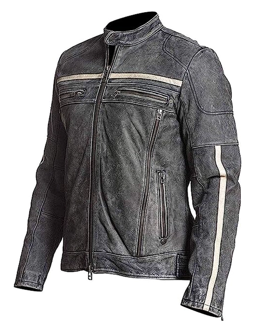 Distressed Black Leather Jacket