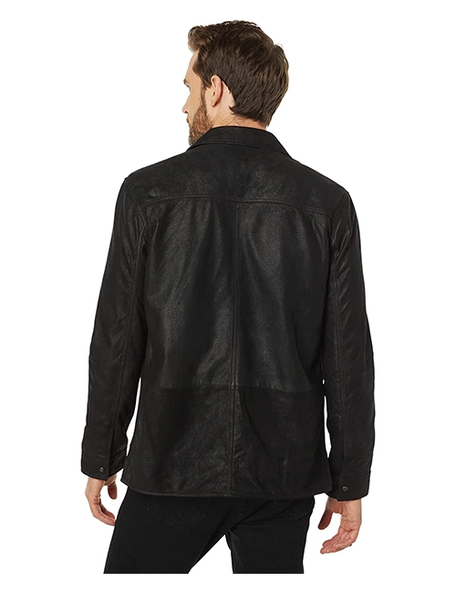 Men's Leather Shirt Jacket