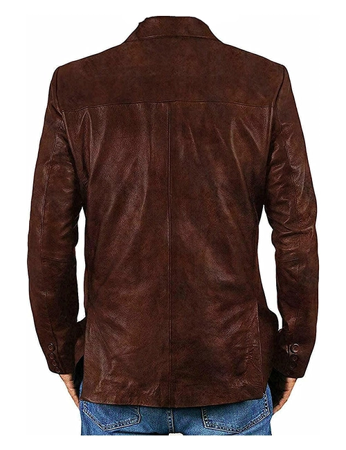 Brown Slim Fit Two Button Coat