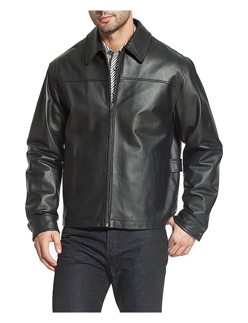 Bottom Zip Front Leather Jacket