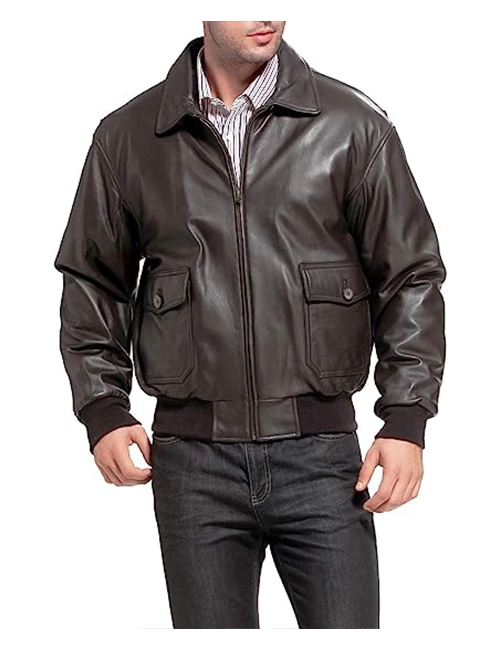 Leather Flight Bomber Jacket