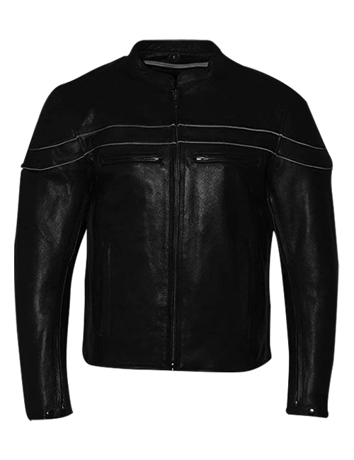 vented reflective leather jacket