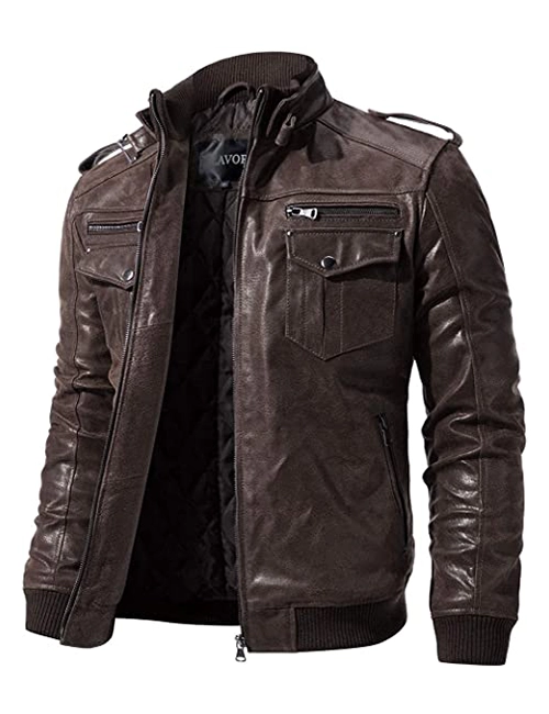 Brown Leather Motorcycle Jacket