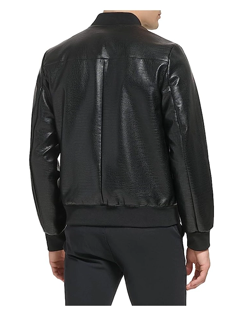 Leather Varsity Bomber Jacket