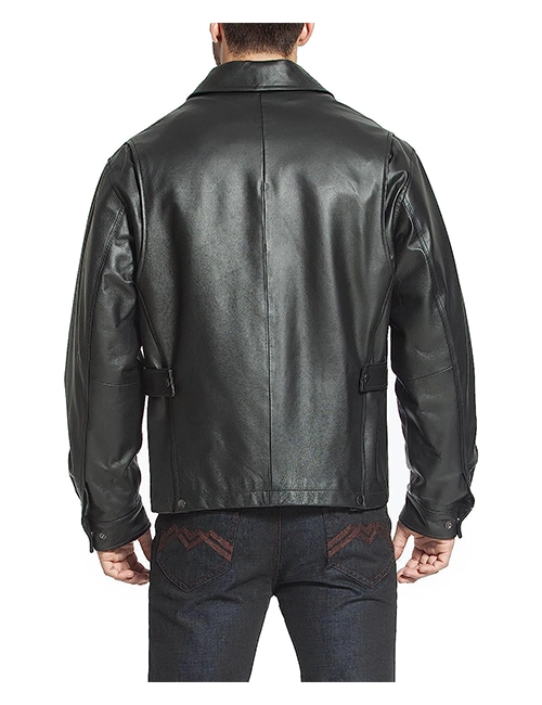 Bottom Zip Front Leather Jacket