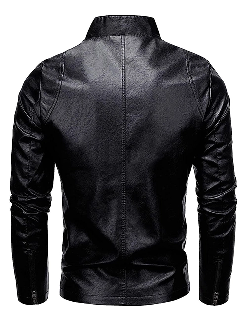 Faux Black Biker Leather Jacket